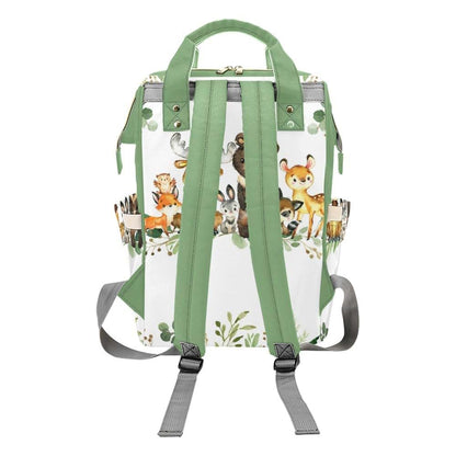 NZOOHY Greenery Jungle Animals Personalized Diaper Bags,Custom Name Multi Function Diaper Backpack Casual Travel (photo 4)