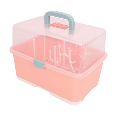 Zudoo Baby Bottle Drying Storage Box, Large Capacity Container In Implicit Pink