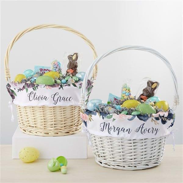 Personalization Universe Personalized Pastel Tie-Dye Easter Basket – Custom Kids Easter Egg Basket – Embroidered Pastel (photo 4)