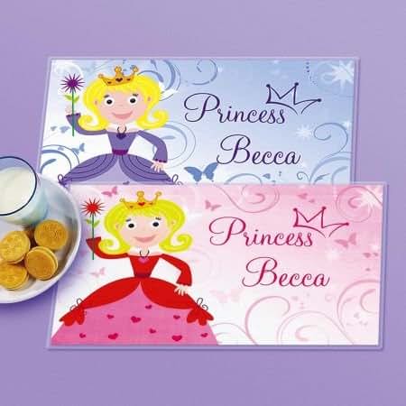Lillian Vernon Personalized Princess Placemat - Reversible Pink and Purple (photo 2)