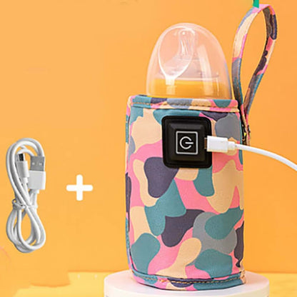 Lizusidtsy USB Milk Warmer Travel Insulated Bag with 3 Temperature Settings, Fiber Cloth, 30x13.5cm