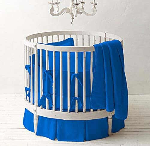 Pride Beddings Royal Blue 100% Egyptian Cotton Comforter 4 Pc Baby Round Bedding Set (Size_Fitted 9" deep Pocket
