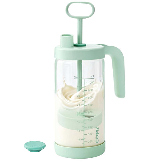 COMI Glass Formula Mixing Pitcher with Easy-Blend Handle, 32oz Green