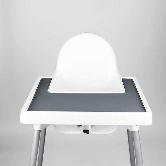 BabyOneStop High Chair Placemat For IKEA Antilop High Chair, Gray Silicone Tray Mat