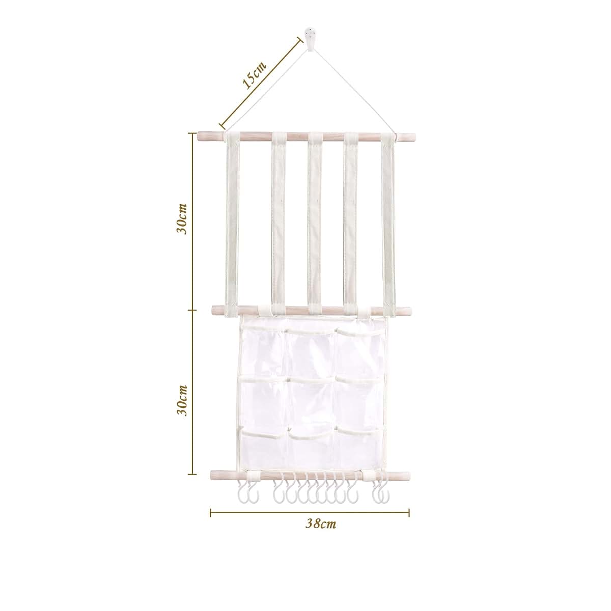 OOSAKU Headbands Holder for Girls, Wall Hanging Organizer with 12 Compartments