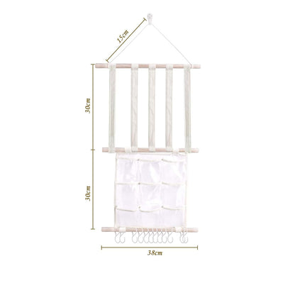 OOSAKU Headbands Holder for Girls, Wall Hanging Organizer with 12 Compartments