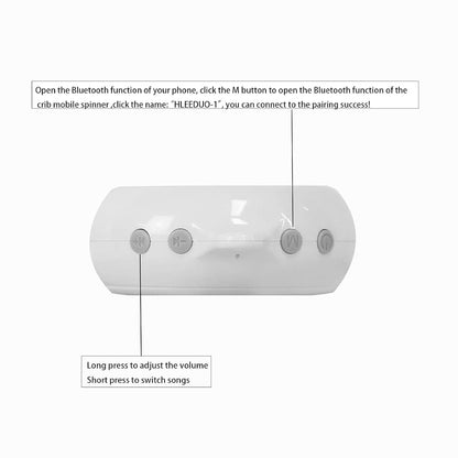 HLEEDUO Bluetooth Crib Mobile Music Box Spinner with 128MB SD Card and Swivel Hook
