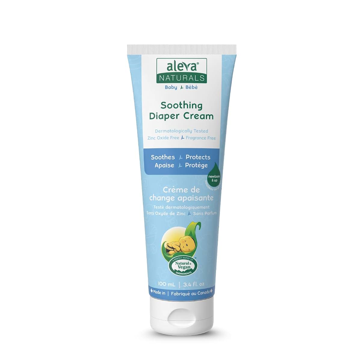 Aleva Naturals Soothing Baby Diaper Cream for Newborn and Toddlers, Fragrance-Free, Organic Shea Butter, Aloe Vera