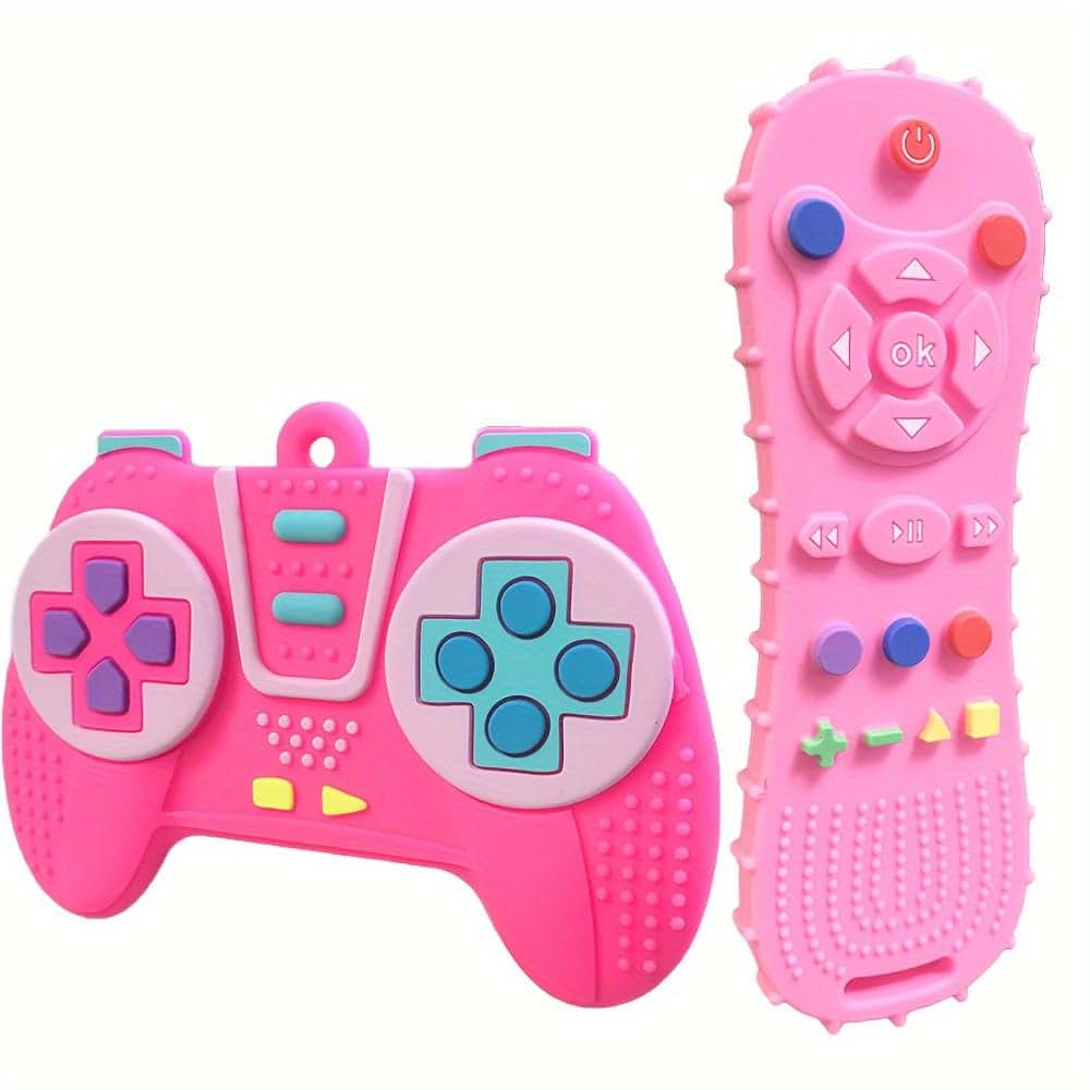 ZSKXYRUS 2 Pack Baby Teething Toys, Game Controller & TV Remote Shape Teether Set for Babies 6-12-18 Months, Gamer (photo 2)