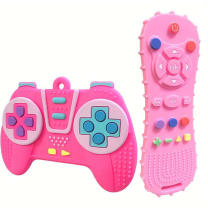 ZSKXYRUS 2 Pack Baby Teething Toys, Game Controller & TV Remote Shape Teether Set for Babies 6-12-18 Months, Gamer (photo 2)