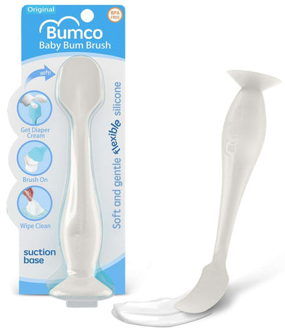 Bumco Baby Bum Brush Flexible Silicone Diaper Cream Applicator, White