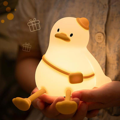 GoFuch Relaxed Duck Night Light | Dimmable USB Rechargeable Lamp