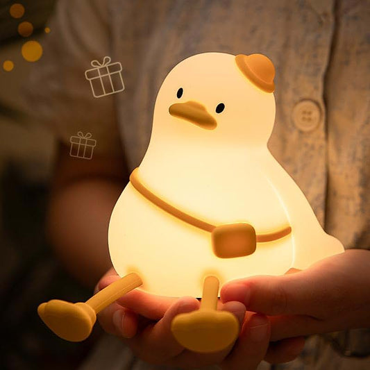 GoFuch Relaxed Duck Night Light | Dimmable USB Rechargeable Lamp