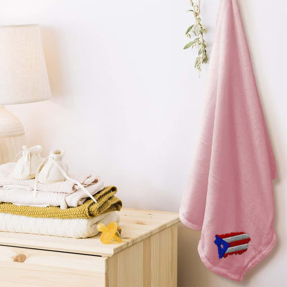 Fastasticdeals Puerto Rico Map Flag Baby Blanket