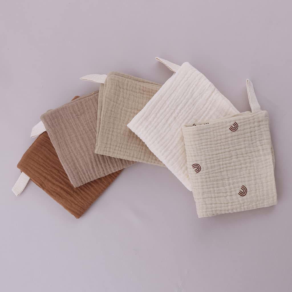 Xegzlh Cotton Gauze Baby Towel Set, 5 Piece Square Washcloths (photo 2)