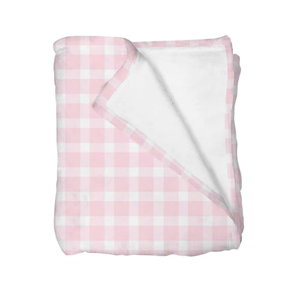 Selgkds Pink Plaid Baby Blanket In Pastel Gingham Check