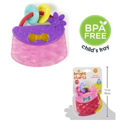 Bright Starts Carry & Teethe Purse Chillable Teether Toy Pretty in Pink