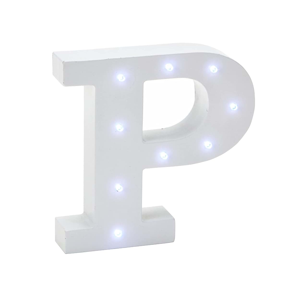 Sioditin Stumps Wooden Vintage LED Marquee Letter P