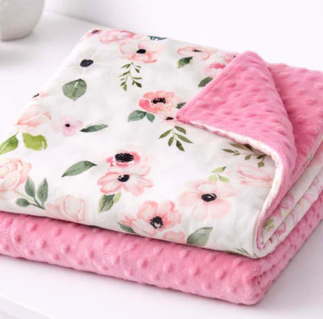 Growing Sprouts Plush Dot Baby Blanket