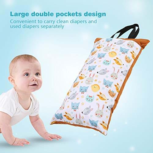 Large Hanging Wet/Dry Pail Bag for Cloth Diapers, Waterproof Reusable