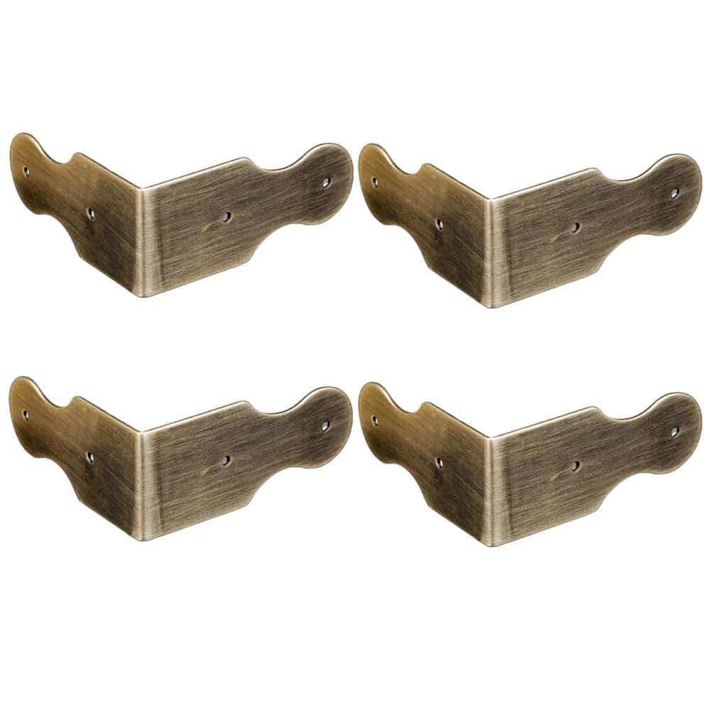 SEIWEI Pure Brass Box Corner Protector, 4-Pack