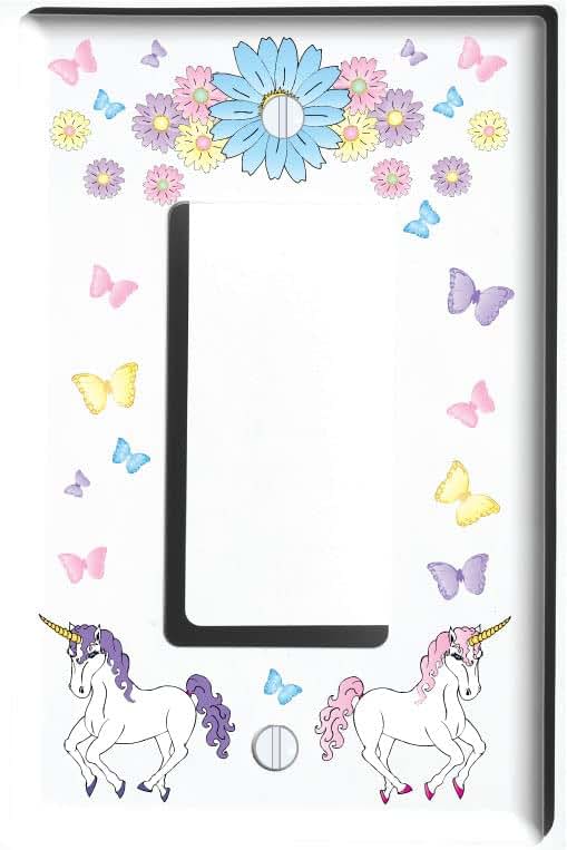 Presto Wall Decals Unicorn Horse Single Rocker Light Switch Plate (photo 2)
