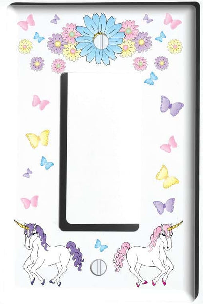 Presto Wall Decals Unicorn Horse Single Rocker Light Switch Plate (photo 2)
