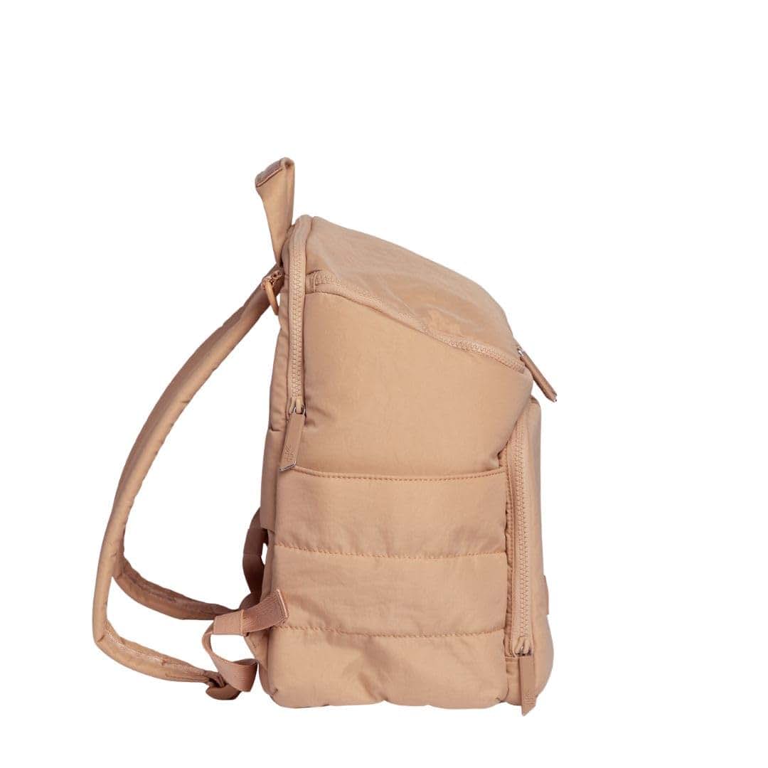 Freshly Picked Mini Zurich Diaper Bag Backpack, 12 Pockets, Nylon, Dune