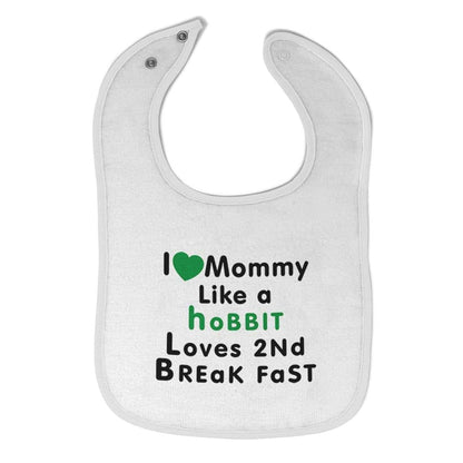 Hobbit Love Mommy Baby Bib & Burp Cloth, 100% Cotton, Adjustable Snap