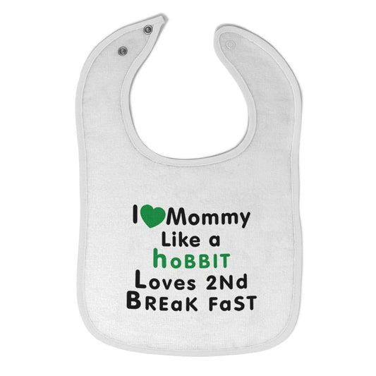 Hobbit Love Mommy Baby Bib & Burp Cloth, 100% Cotton, Adjustable Snap