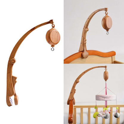 JSGHGDF Baby 35 Tunes Crib Toy with Accessories Battery Operated Rotary Music Box Imitation Wood Grain