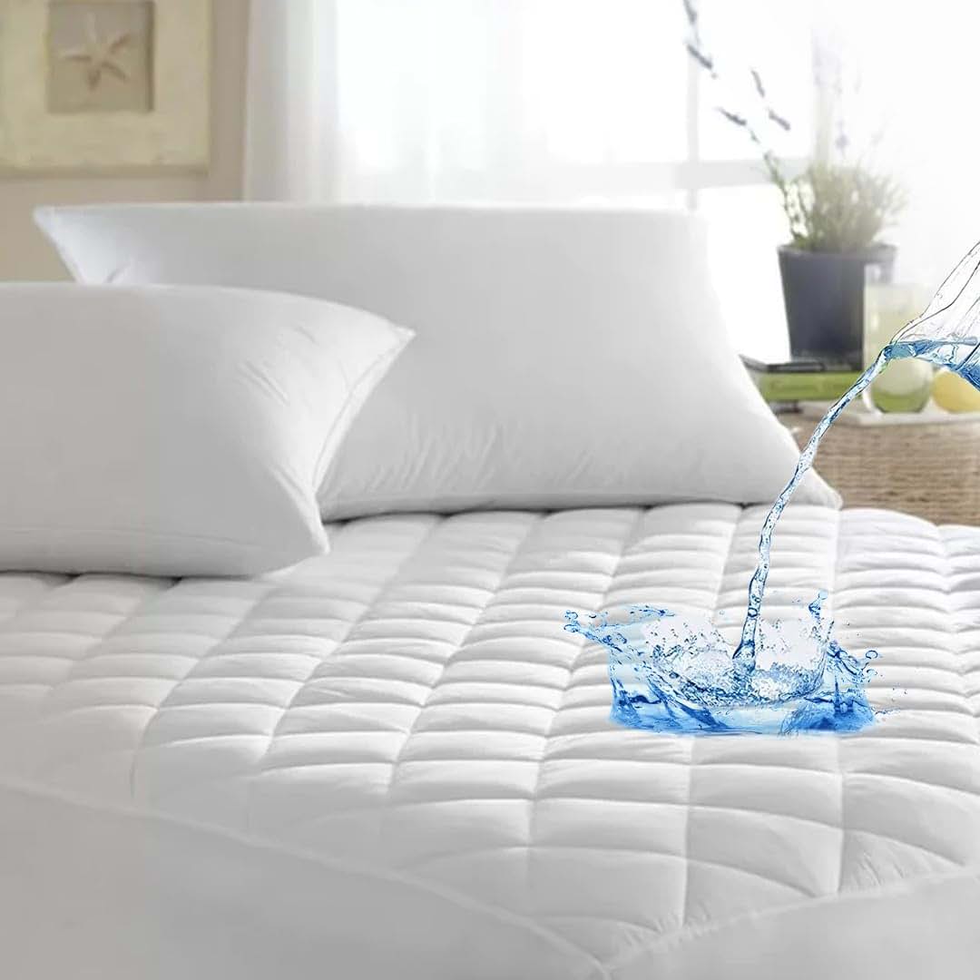 Abstract Waterproof Crib Mattress Protector - Quilted, Fitted Cover for Toddler Bed - Breathable Crib Mattress Pad