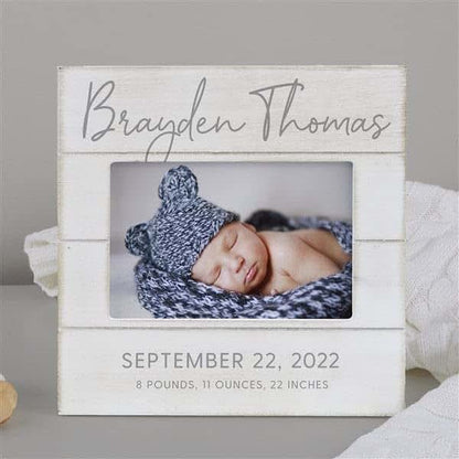 Personalization Universe Simple and Sweet Baby Shiplap 4x6 Horizontal Picture Frame