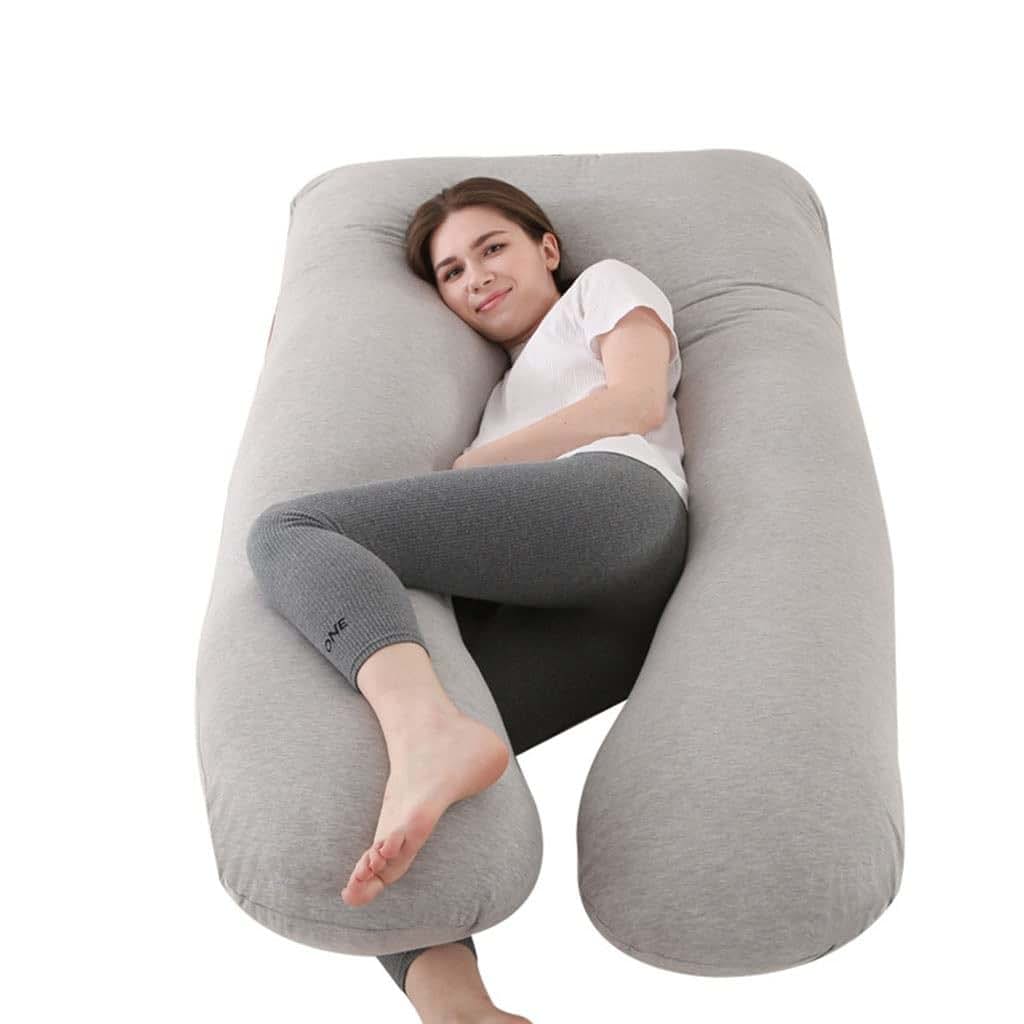 ZYYWX U-Shaped Pregnancy Pillow In Gray, Full Body Maternity Support