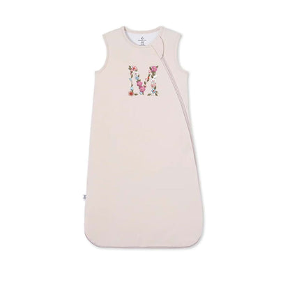 SWaddle AN Personalized Unisex Zipper Sleep Sack, Custom Floral Initial, Rayon Made from Bamboo, Gift Baby Shower