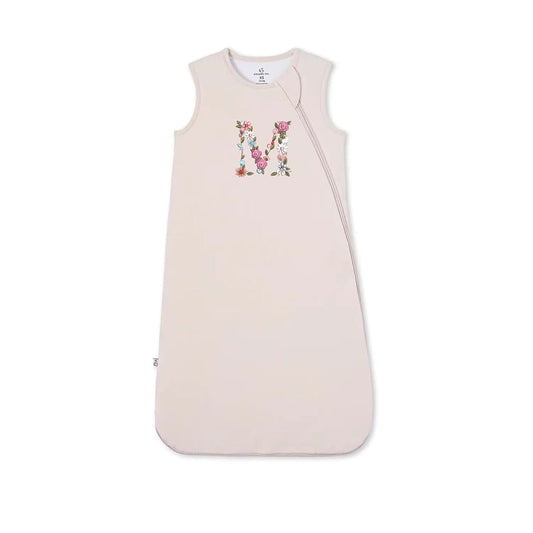 SWaddle AN Personalized Unisex Zipper Sleep Sack, Custom Floral Initial, Rayon Made from Bamboo, Gift Baby Shower