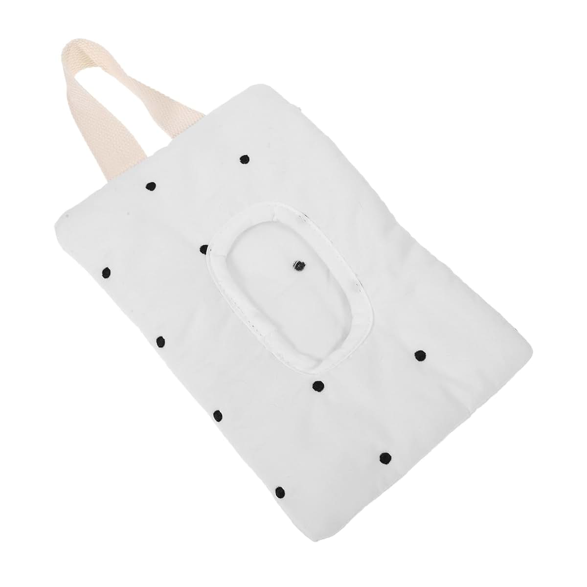 Totority 4 Pack Cotton Wipes Holder Bag with Hanging Loop, Beige