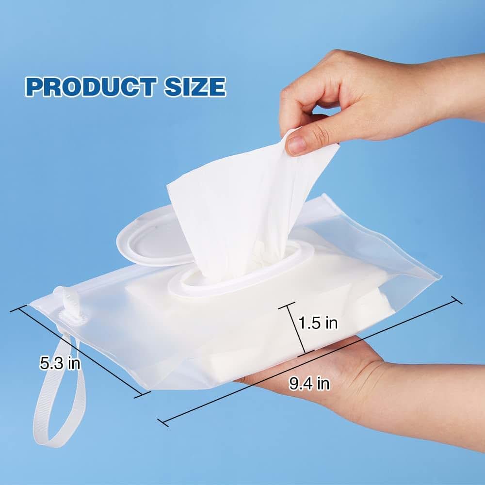 Wamcom Portable Wet Wipe Pouch Dispenser, 3-Pack Refillable Travel Holder (photo 3)