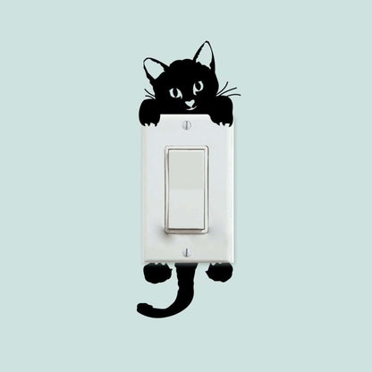 Popigist Little Black Cat Light Switch Decals, 2-Piece Set