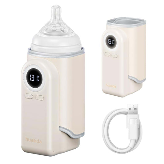 Huasida Portable Baby Bottle Warmer 4-in-1 Rechargeable Milk Warmer