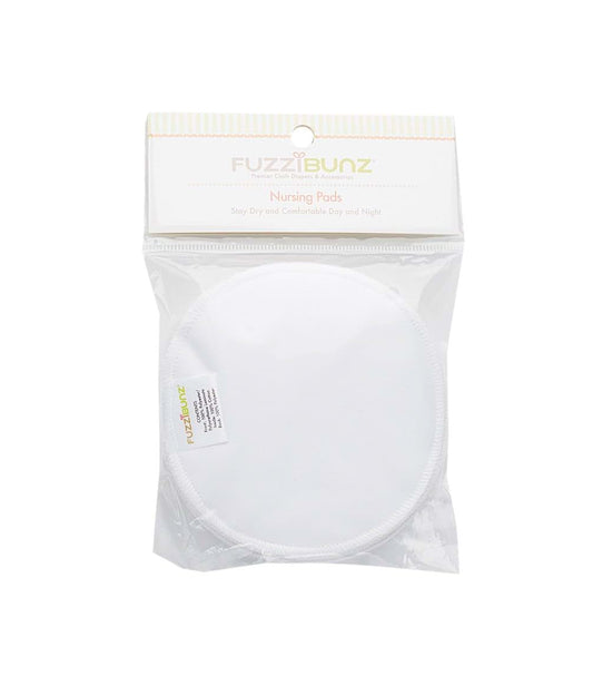 FuzziBunz Breast Pads, White, 6 Pack with Fleece Liner and Cotton Flannel