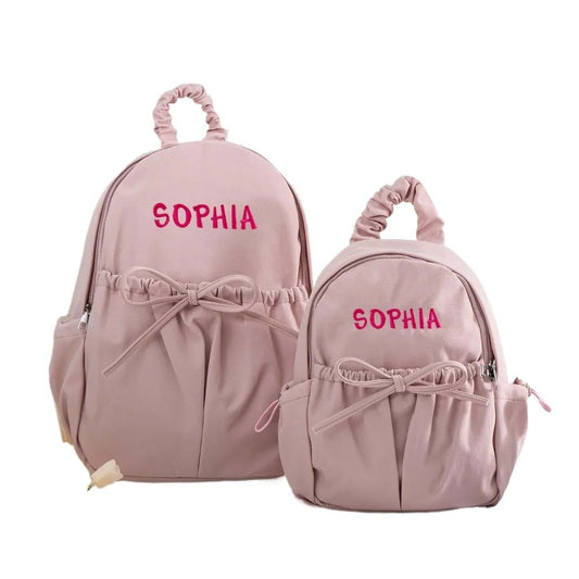 Zhongzhi Custom Cute Toddler Backpack with Bow Personalized Ballet Dance Backpack With Name for Dance Class Gifts For