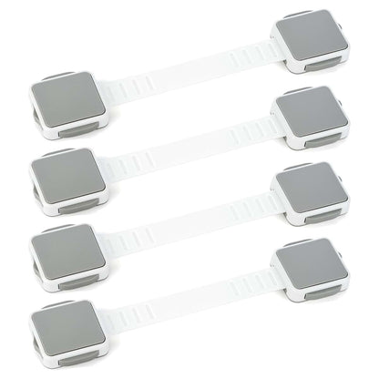 Guardlet Child Safety Cabinet Locks 4 Pack, White/Grey