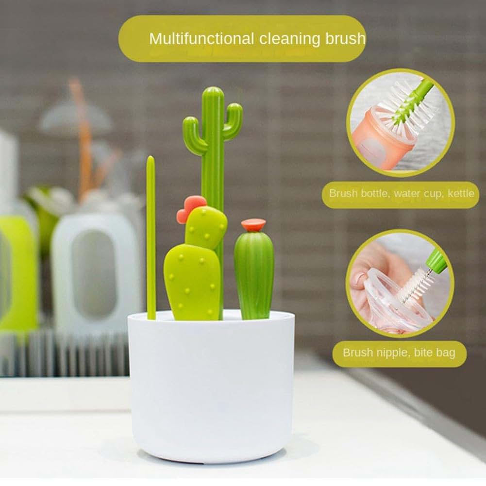 Geynutaly Cactus Bottle Brush Cleaning Set, Green and White (photo 2)