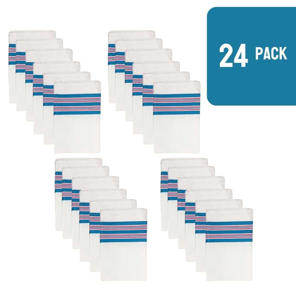 Personal Touch 100% Cotton Receiving Blankets, Blue And Pink Stripe, 24-Pack (photo 2)