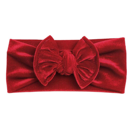 Vdaxvme Stretchy Soft Velvet Headband With Hair Bow For Newborns
