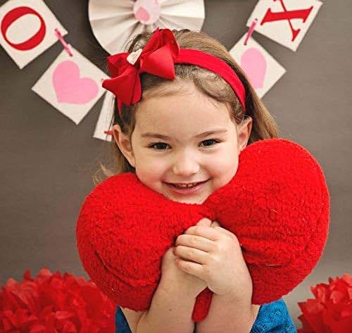 Funny Girl Designs Sequin Heart Baby Bow Headband - Hot Pink (photo 2)