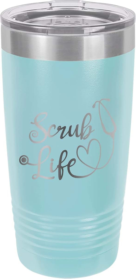 CustomGiftsNow Scrub Life 20 oz Stainless Steel Insulated Travel Tumbler