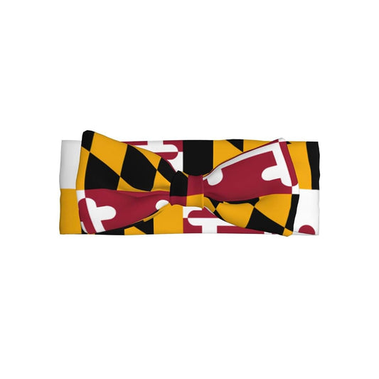 XBNVGR Maryland State Flag Print Baby Bow Headband – Cute, Delicate & Sweet Angel Princess Hairband for Newborns &