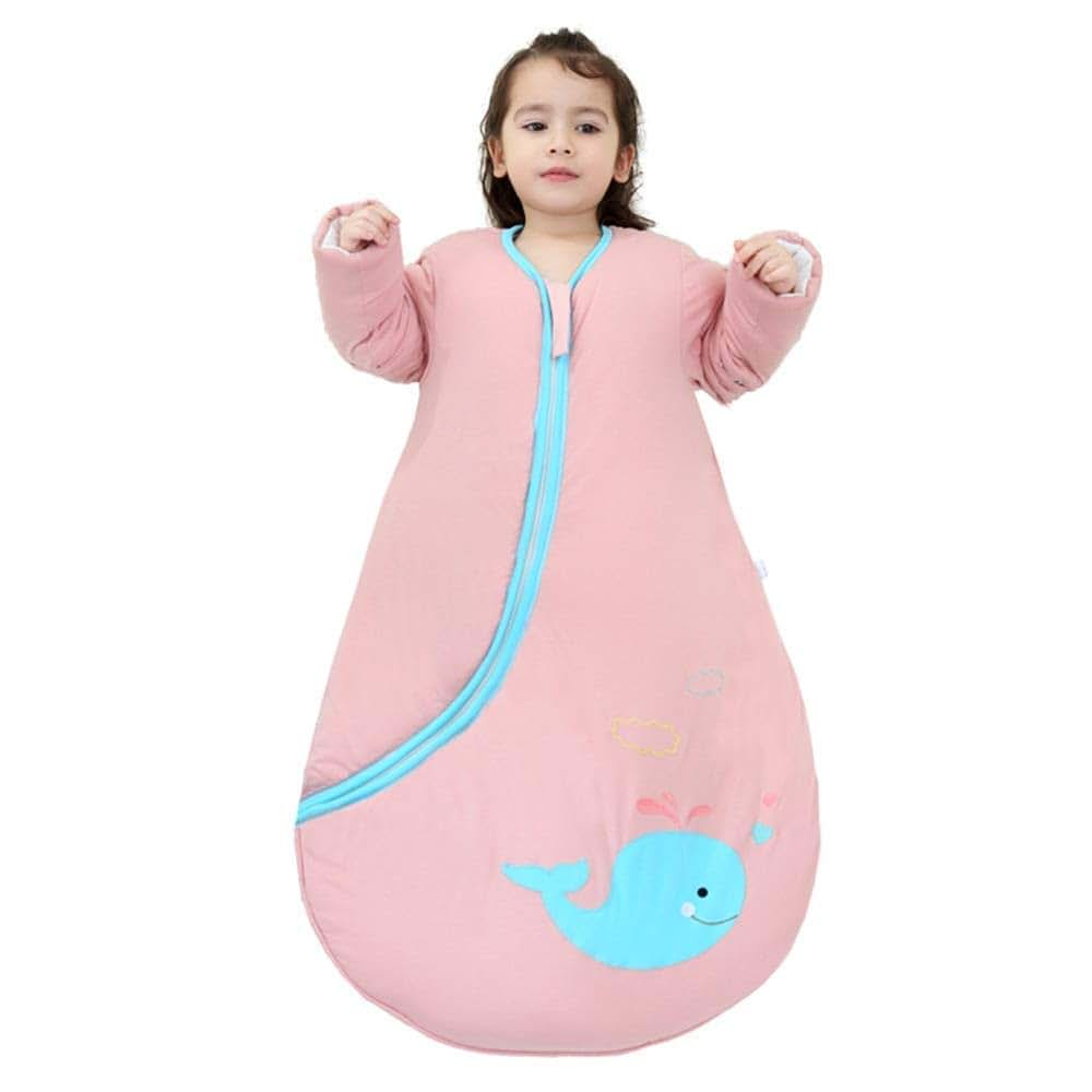 Ouyun Organic Cotton Detachable Sleeve Wearable Blanket, Solid Pink Whale, 2.5tog (photo 2)